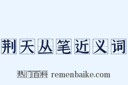 荆天丛笔近义词是什么意思的图片